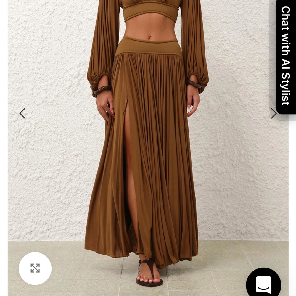 Zimmerman illuminate Elegant Brown Maxi Skirt size S
